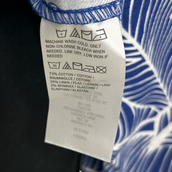 Dennis by Dennis Basso Blue White Leaf Print Jacket 14 - Picture 6 of 6